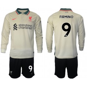 Jalkapallo Pelipaidat/Peliasut Liverpool Roberto Firmino 9 Lasten Vieraspaita 2021-2022 Pitkähihainen